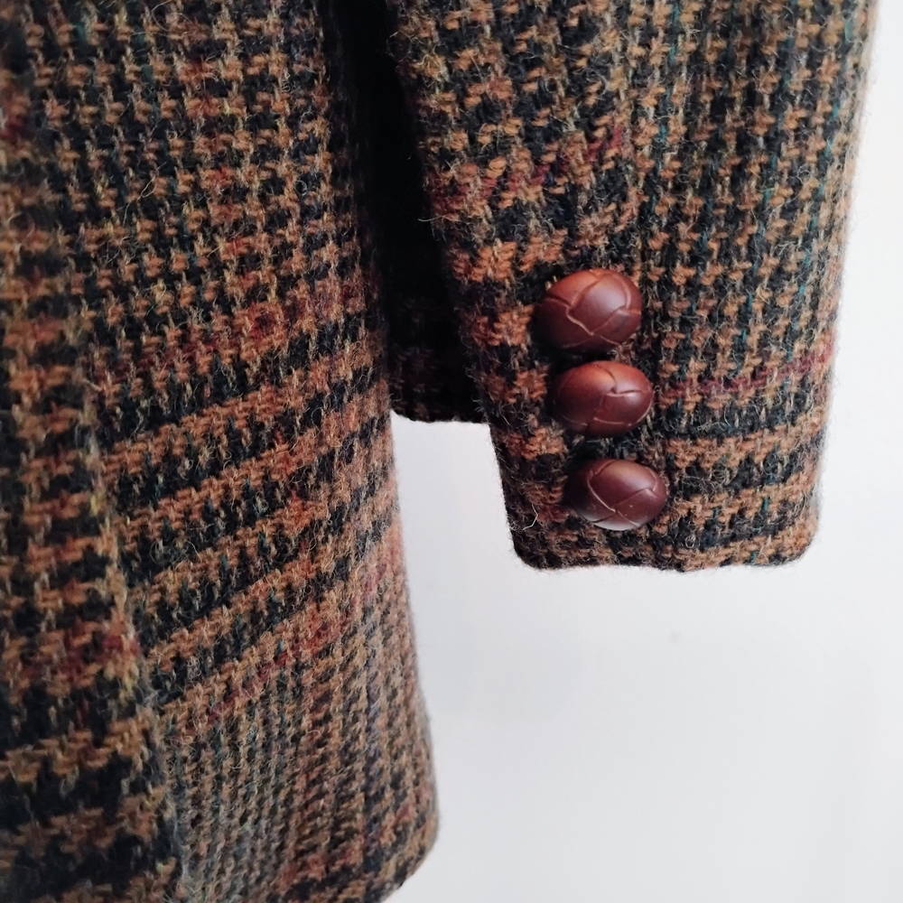 Men's Short Stature/Boys Husky John Weitz Vintage Brown Plaid Blazer - Picture 6 of 16